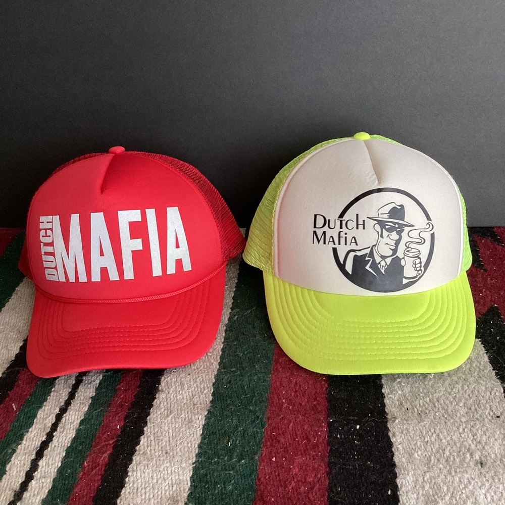 Dutch bros x Dutch mafia foam Trucker Hat bundle (2)